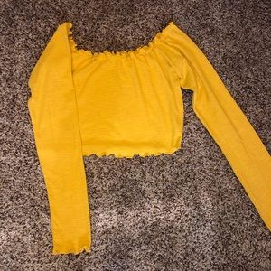 Yellow off the shoulder crop